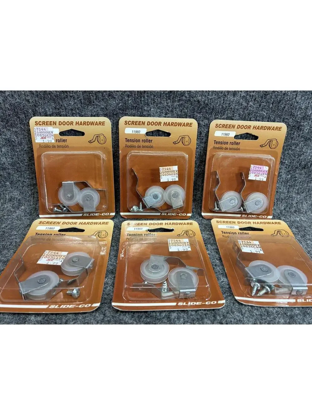 Slide-Co 11960 Screen Door Hardware Tension Roller 2-Pack Lot of 6